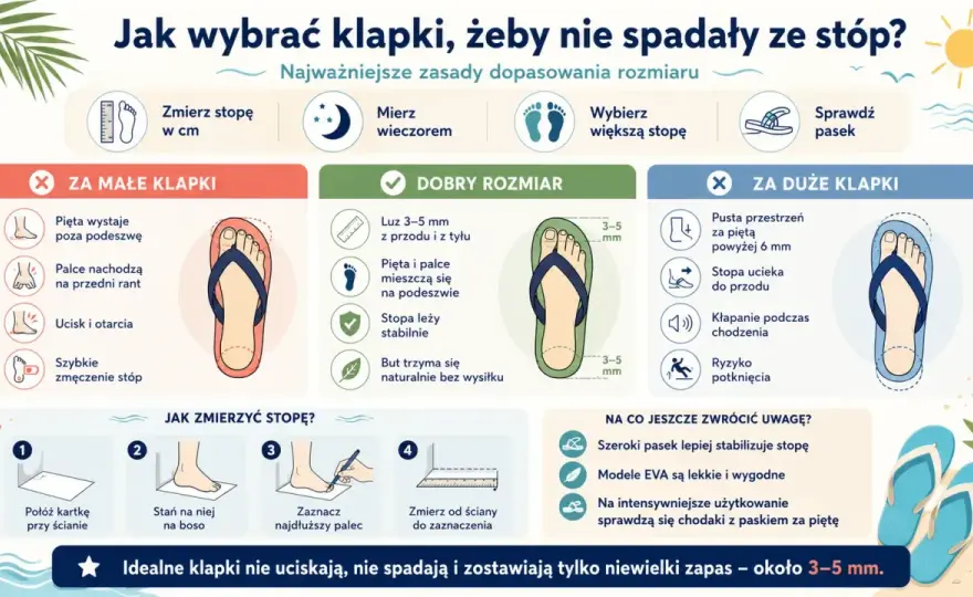 Jak dobrać rozmiar klapek? Uniknij błędów i ciesz się latem!